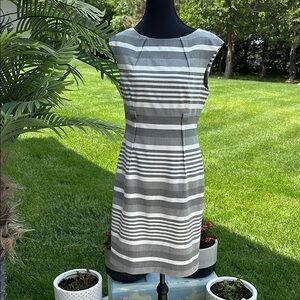 Elegant Gray Striped Dress